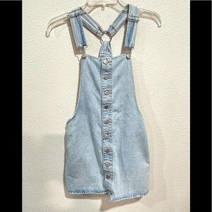 FOREVER 21 denim jean button up overall dress size small